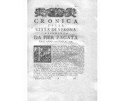 CRONICA della citt� di Verona descritta da Pier Zagata, colla continuazione di Jacopo Rizzoni, ampli ...