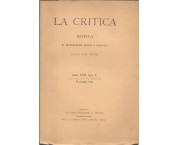 LA CRITICA - Rivista di letteratura, storia e filosofia. Anno 1933 fascicoli nÂ° I, II, III, IV, V