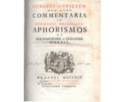 Commentaria in Hermanni Boerhaave aphorismos de cognoscendis et curandis morbis, tomi I, II, III, IV (di 10)