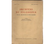 Archivio di filosofia. Organo dell'Istituto di Studi Filosofici. Anno IX - fasc. I